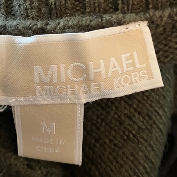 Michael Kors Olive Green/Black Specs Sweater - Size Medium - Picture 4 of 6